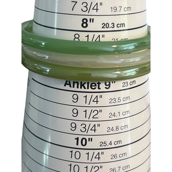 Set Of 3 Vintage Green White Jade Bangle Bracelets Stack Layer Estate 8.75" - Picture 4 of 4